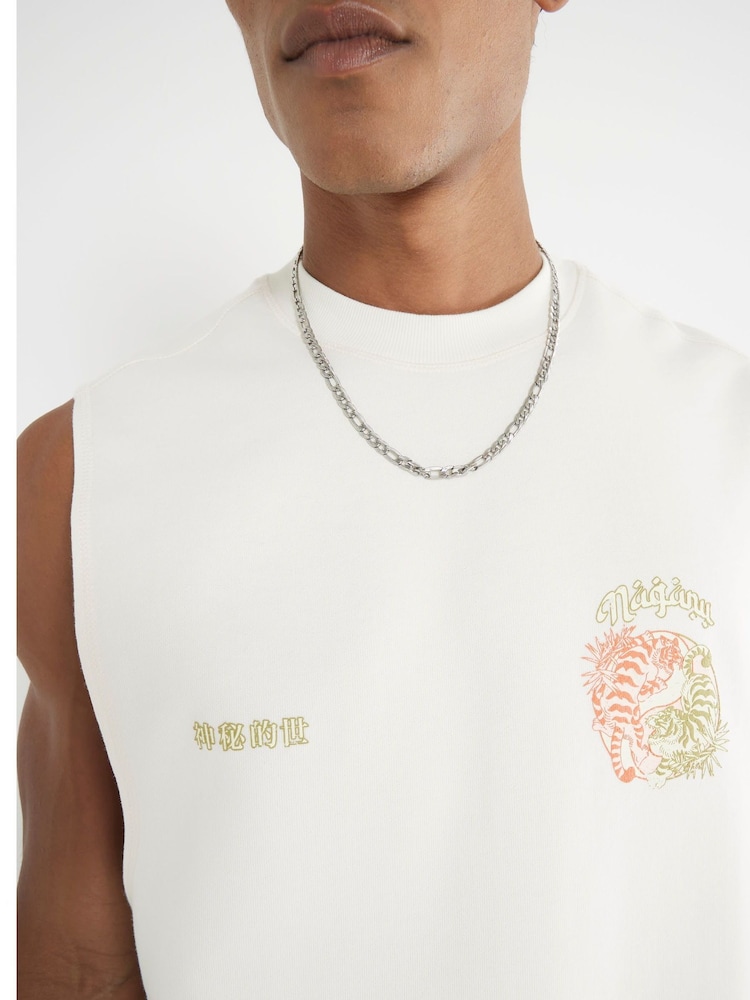River Island White Japanese Yin Yang Tank - Image 4 of 4
