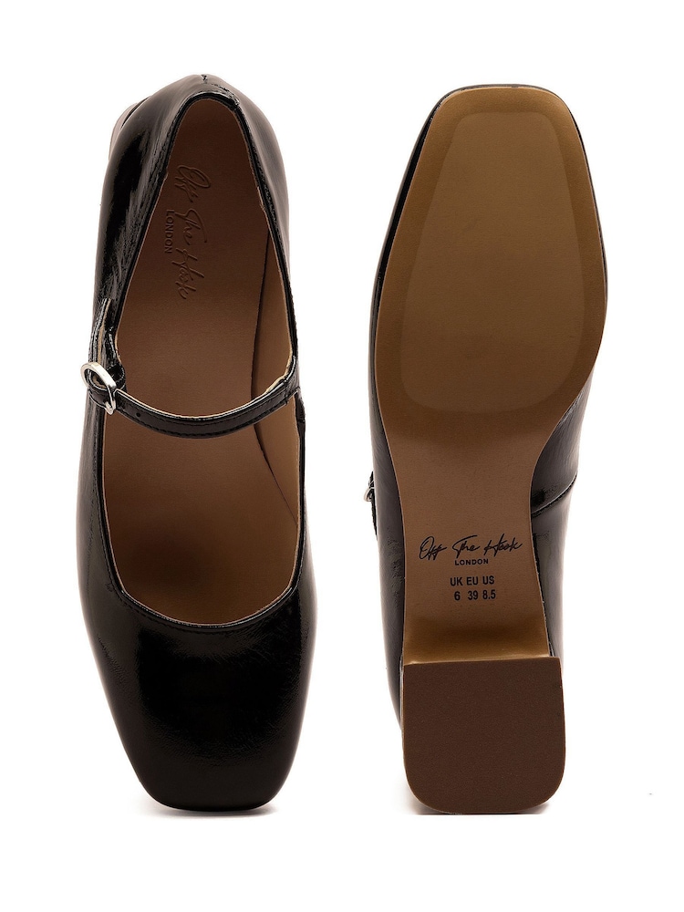 Off The Hook Black Piccadilly Square Toe Mary Jane Ballet Shoes - Image 6 of 6
