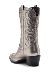 Off The Hook Silver Soho Leather Mid Calf Boots - Image 4 of 6