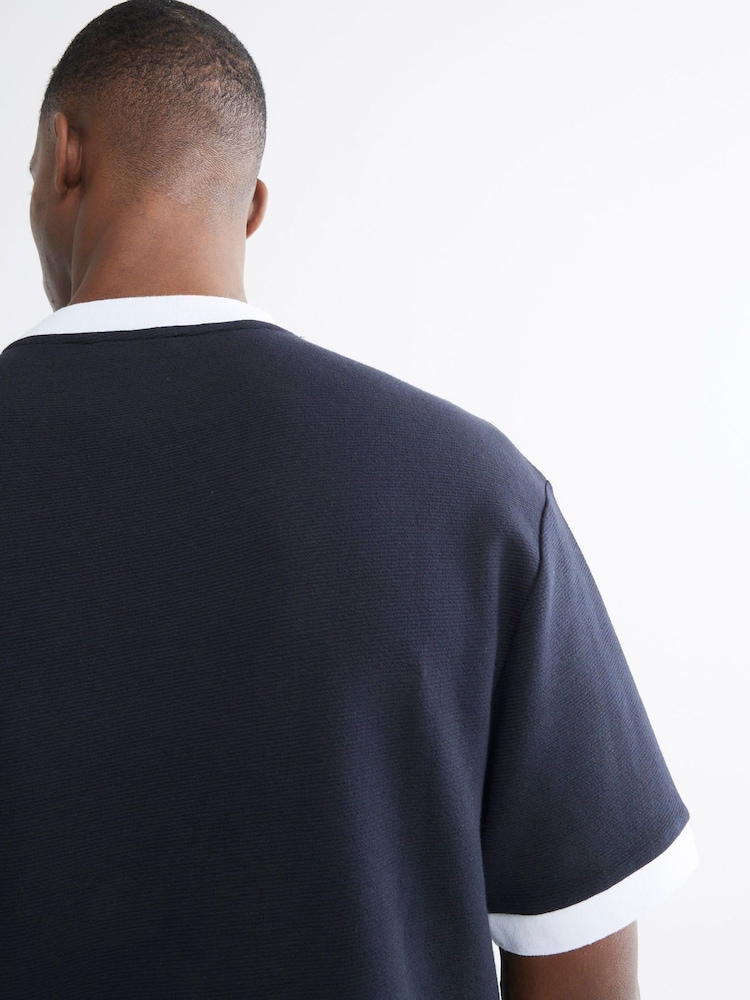 River Island Blue Football Ottoman T-Shirt - Image 2 of 4