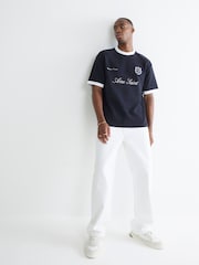 River Island Blue Football Ottoman T-Shirt - Image 4 of 4