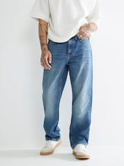 Blau - River Island Medium Loose Fit Jeans - Bild 1 von 3