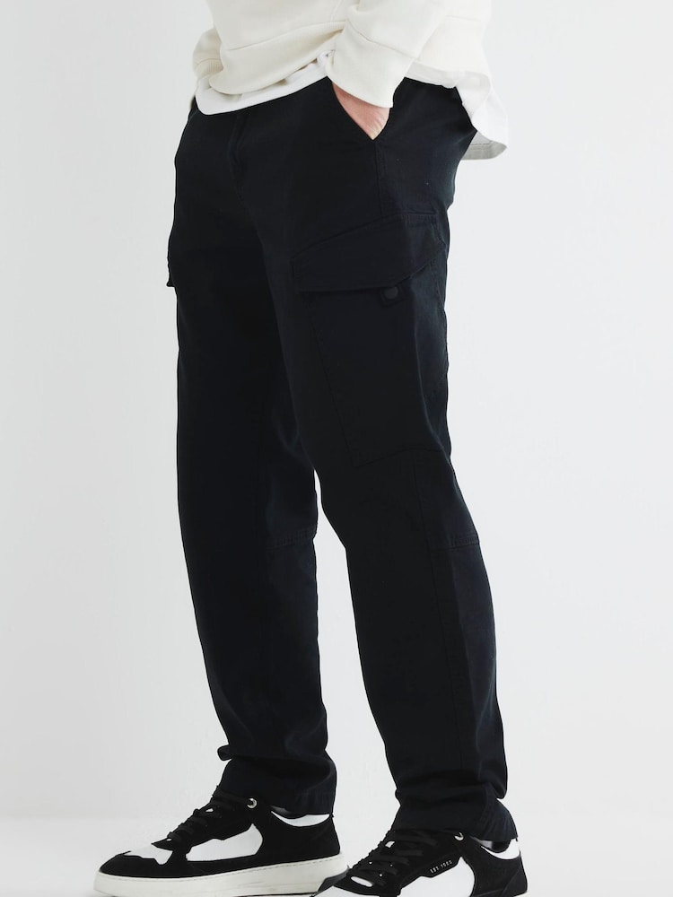 River Island Black Cargo Trousers - Image 1 of 6