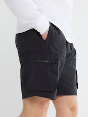 River Island Black Nylon Cargo Shorts - Image 4 of 6