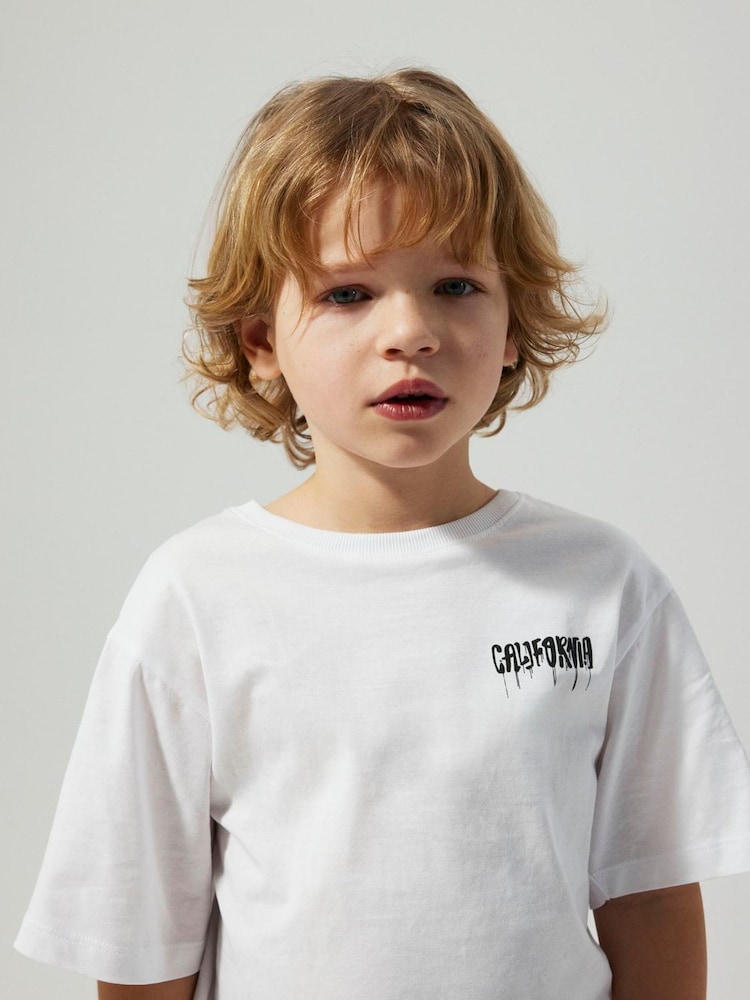 Name It White 100% Cotton Graphic Back Print T-Shirt - Image 2 of 4