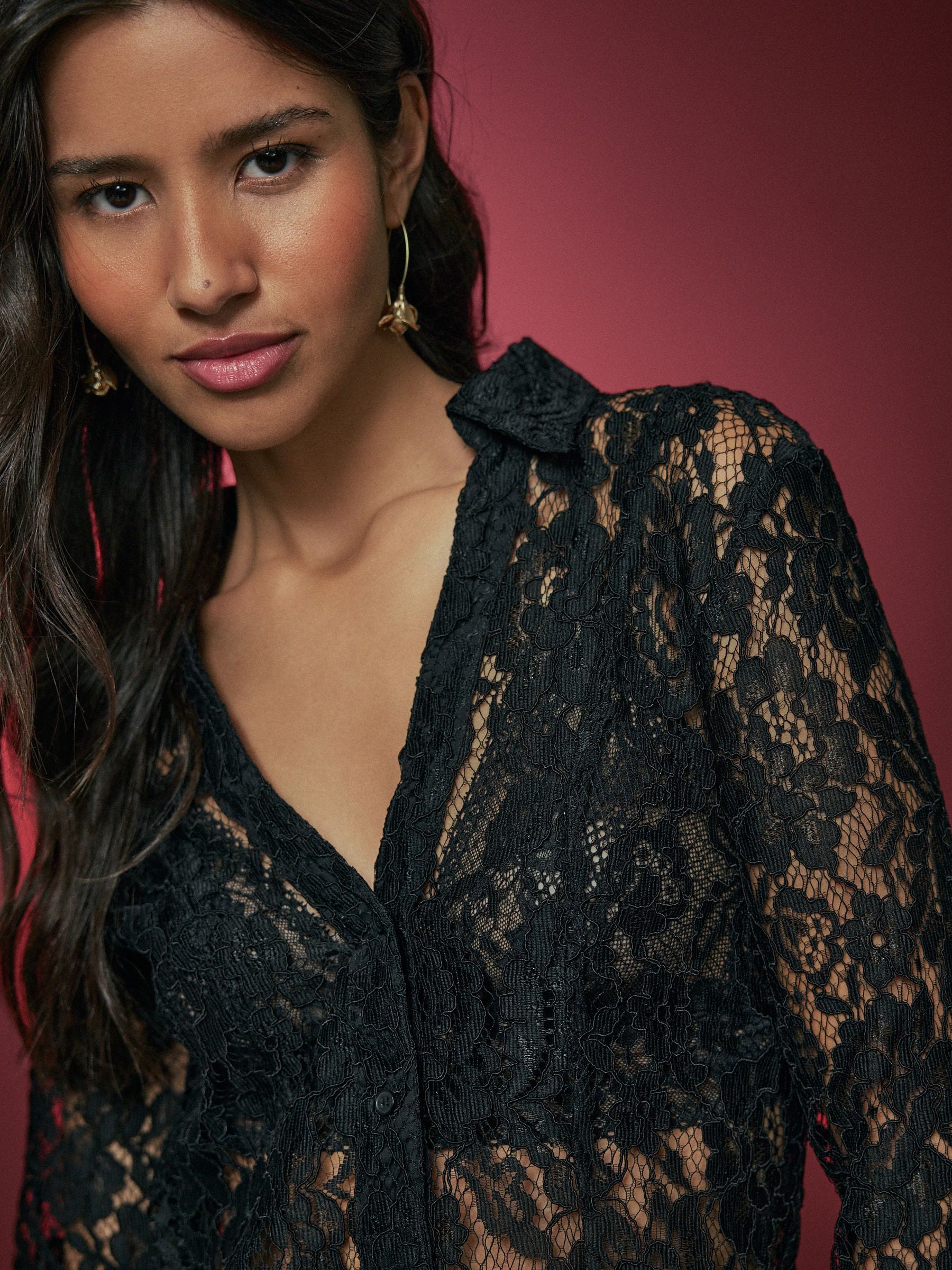R*様 UNUSED　24SS　long sleeve lace shirt Buy Black Long Sleeve Lace Shirt from Next USA