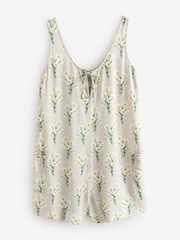 Bath & Body Works Neutral Daisies Romper with Linen - Image 6 of 8