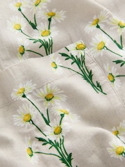 Bath & Body Works Neutral Daisies Romper with Linen - Image 7 of 8