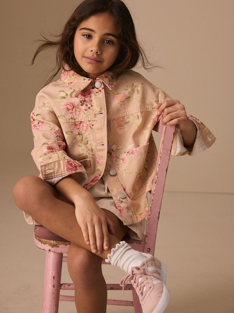 Blumen - Denim-Shacket (3–16J .) - Bild 2 von 5