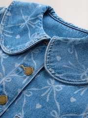 Denim - Mid Blue Bow Print Jacket (3-16yrs) - Imaginea 6 din 7