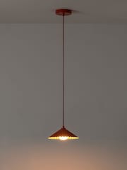 Houseof. Burnt Orange And Pale Pink The Mini Pleat Pendant Ceiling Pendant - Image 1 of 6