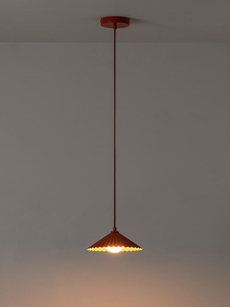 Houseof. Burnt Orange And Pale Pink The Mini Pleat Pendant Ceiling Pendant - Image 1 of 6 Houseof. Burnt Orange And Pale Pink The Mini Pleat Pendant Ceiling Pendant - Image 1 of 6