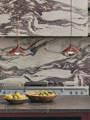 Houseof. Burnt Orange And Pale Pink The Mini Pleat Pendant Ceiling Pendant - Image 4 of 6