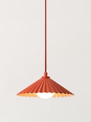 Houseof. Burnt Orange And Pale Pink The Mini Pleat Pendant Ceiling Pendant - Image 5 of 6