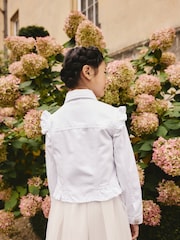 Branco - Jaqueta jeans Frill Shoulder (3-16anos) - Imagem 2 de 7