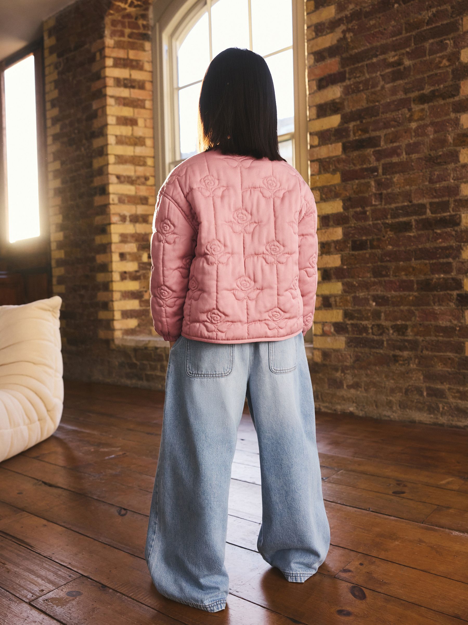 ジャケット・アウター neith. Too Big Rose Jacket(Gray) Buy Rose Pink Shower Resistant Padded Puffer Hooded Mid Length