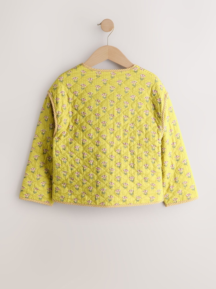 Maslinasto zeleni print - Pamučna prošivena jakna (3-16god.) - Slika 2 od 5