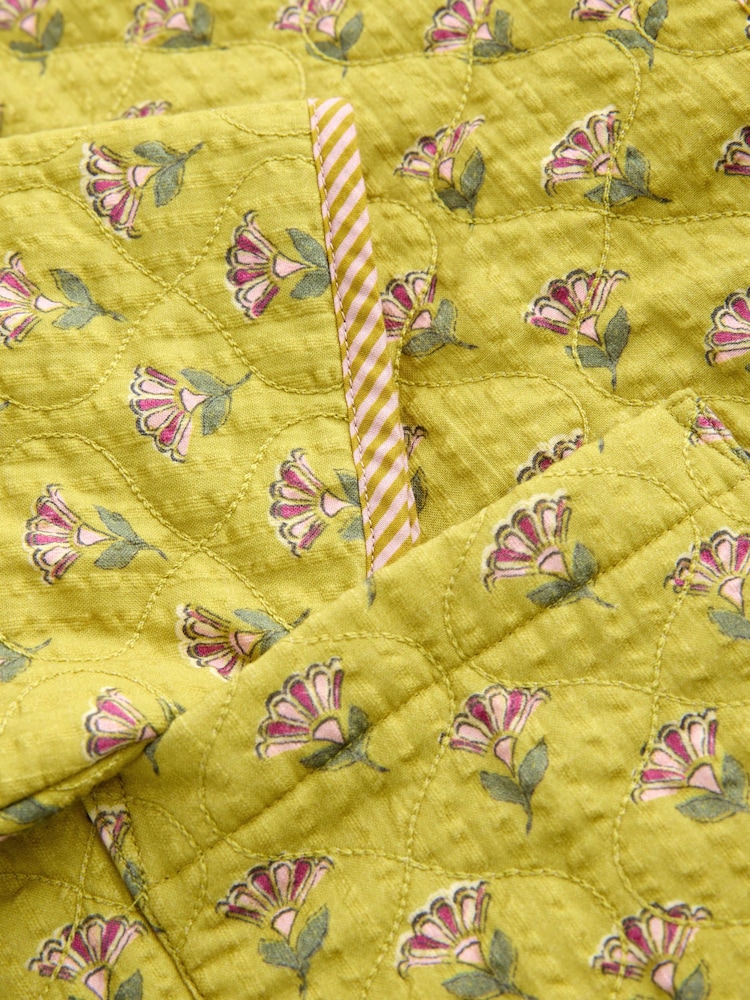 Maslinasto zeleni print - Pamučna prošivena jakna (3-16god.) - Slika 5 od 5