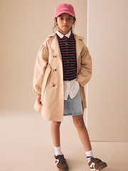 لون محايد - Skirted Trench Coat (3-16yrs) - صورة 1 من 9