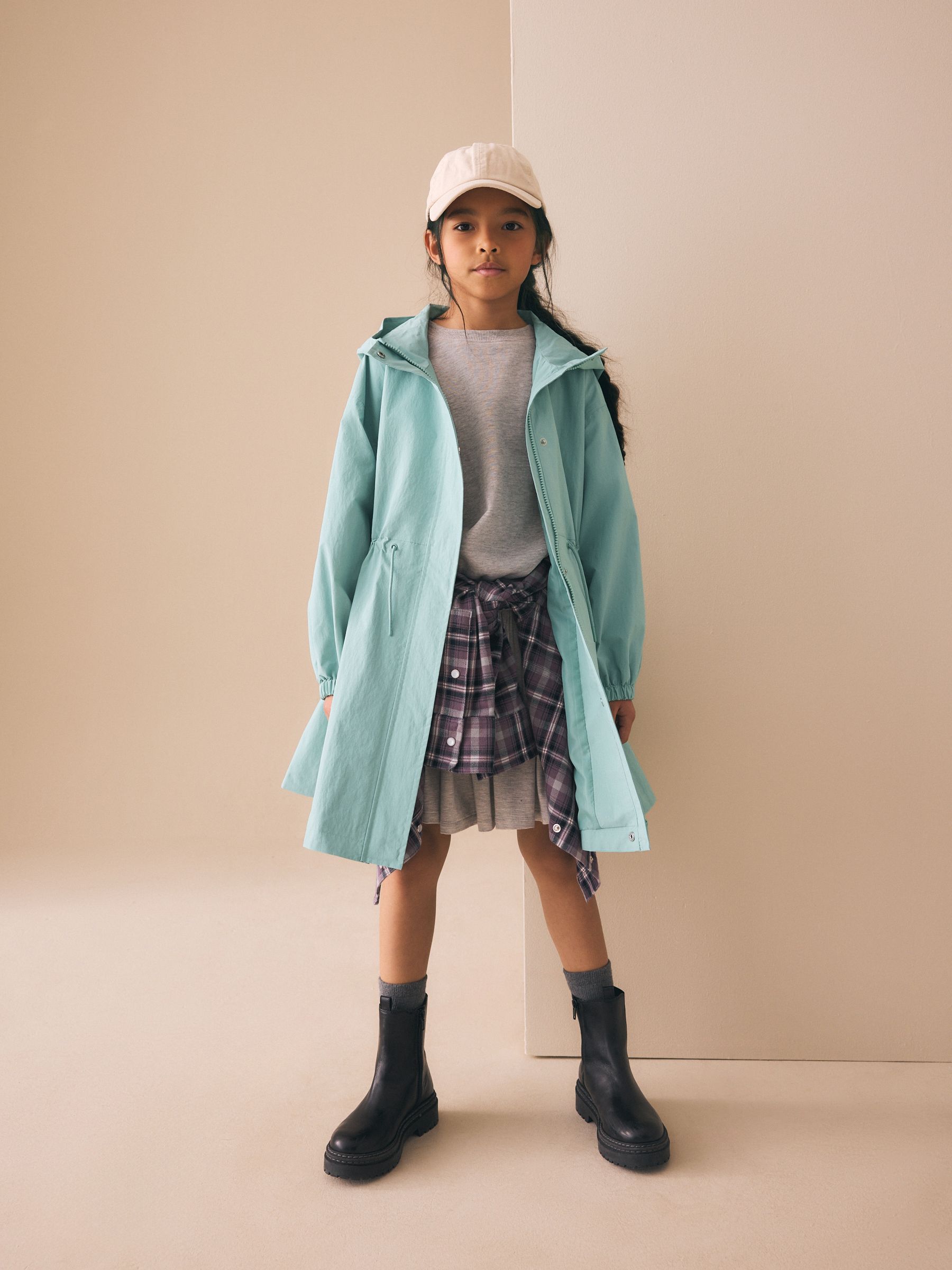 Buy Aqua Blue Waterproof Skirted Jacket (3-16yrs) from Next USA