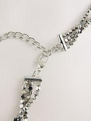 Silver Metallic Skinny Tiered Beaded Belt - Image 5 of 5