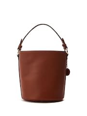 Moda in Pelle Trelly Lattice Front Brown Bucket Bag - Image 2 of 3