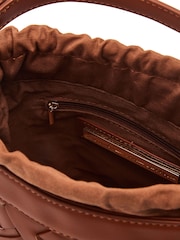Moda in Pelle Trelly Lattice Front Brown Bucket Bag - Image 3 of 3