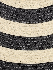 Moda in Pelle Guilia Floppy Striped Black Hat - Image 4 of 4