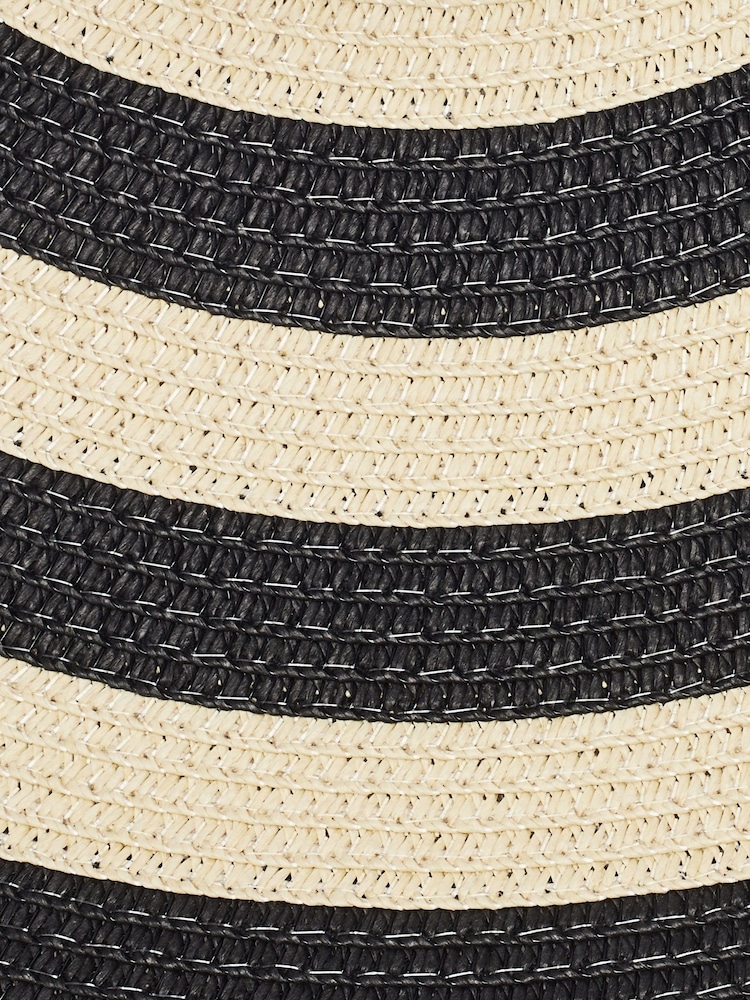 Moda in Pelle Guilia Floppy Striped Black Hat - Image 4 of 4 Moda in Pelle Guilia Floppy Striped Black Hat - Image 4 of 4
