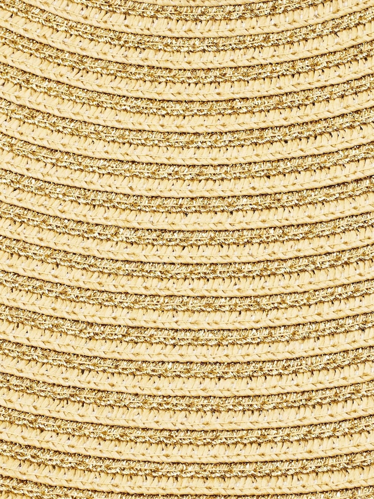 Moda in Pelle Natural Verona Wide Brim Striped Floppy Hat - Image 3 of 3