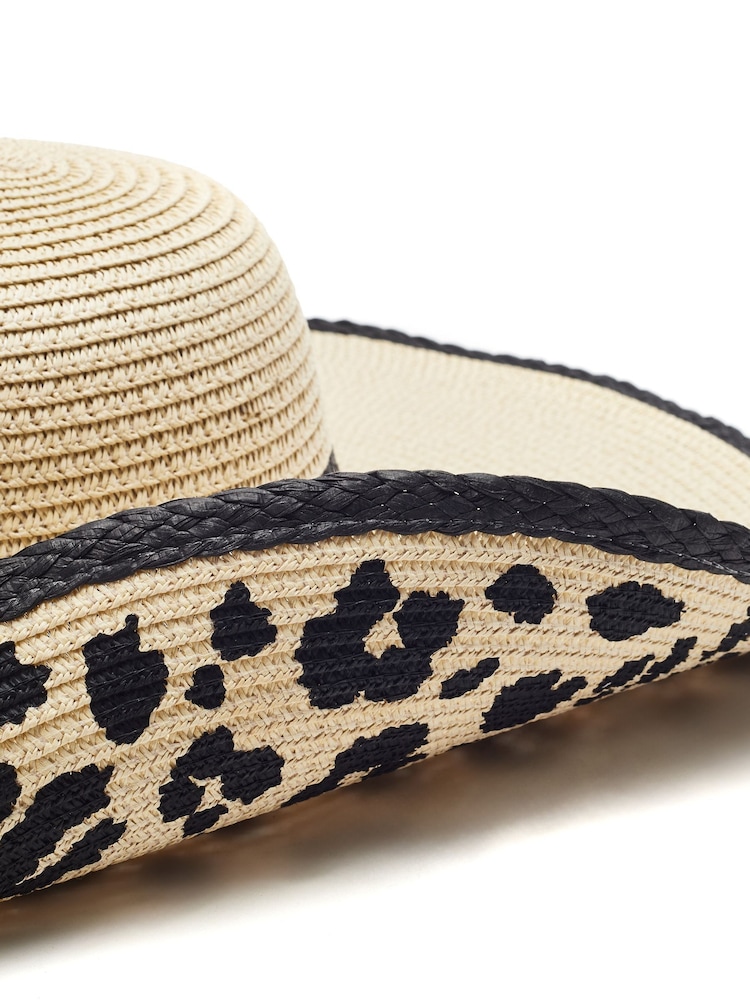 Moda in Pelle Natural Secret Leopard Floppy Hat - Image 4 of 4