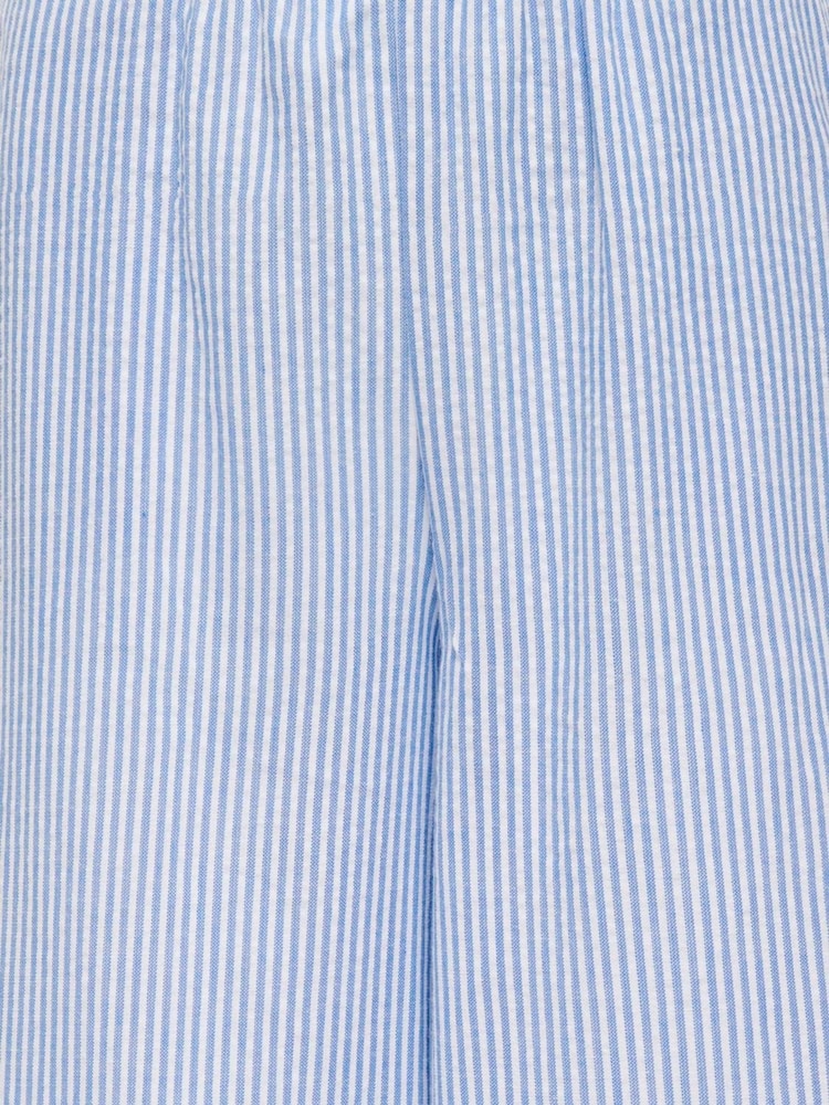 ONLY KIDS 100% Cotton Milla Wide Leg Stripe Blue Trousers - Image 4 of 4