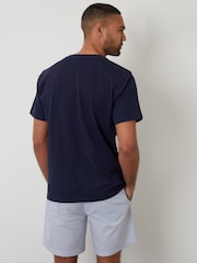Threadbare Blue Popcorn Textured Shortie 100% Cotton Pyjamas Set - Image 2 of 4