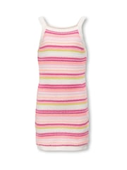 ONLY KIDS Pink Knitted Striped Short Dress - Image 2 of 4