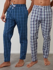 Threadbare Blue Cotton Poplin Lounge Joggers 2 Pack - Image 1 of 5