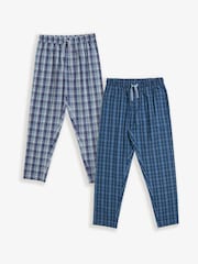 Threadbare Blue Cotton Poplin Lounge Joggers 2 Pack - Image 5 of 5