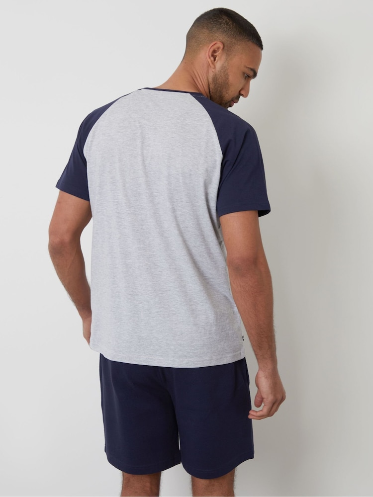 Threadbare Blue Raglan Short Pyjamas Set - Image 2 of 7