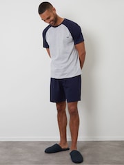 Threadbare Blue Raglan Short Pyjamas Set - Image 3 of 7
