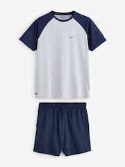 Threadbare Blue Raglan Short Pyjamas Set - Image 5 of 7