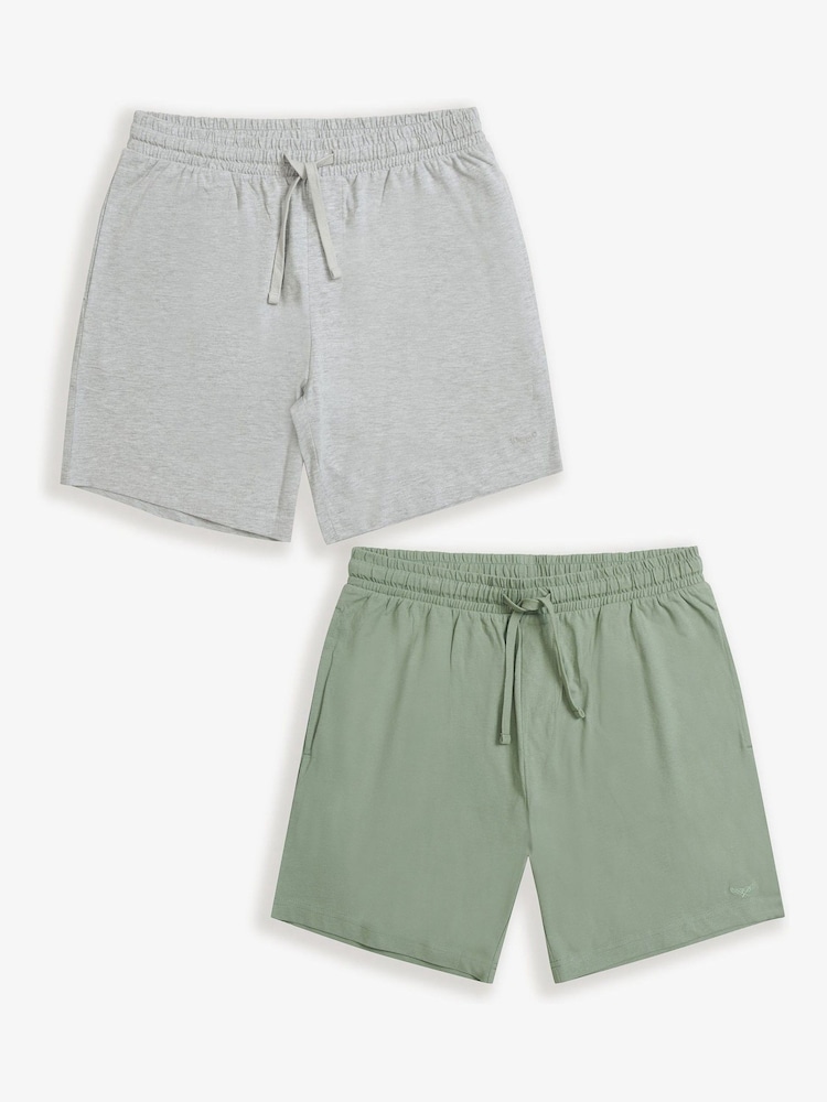 Threadbare Grey Lounge Shorts 2 Pack - Image 2 of 5