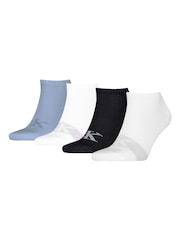 Calvin Klein White Mens Sneaker Socks 4 Pack - Image 1 of 2