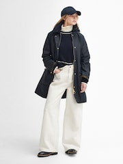 Barbour® Navy Long Beadnell Wax Jacket - Image 1 of 12