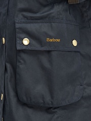 Barbour® Navy Long Beadnell Wax Jacket - Image 10 of 12