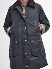 Barbour® Sage Long Beadnell Wax Jacket - Image 2 of 4