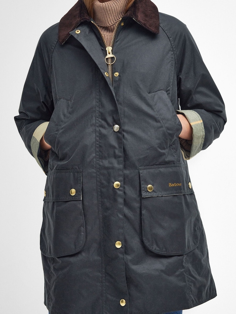 Barbour® Sage Long Beadnell Wax Jacket - Image 2 of 4