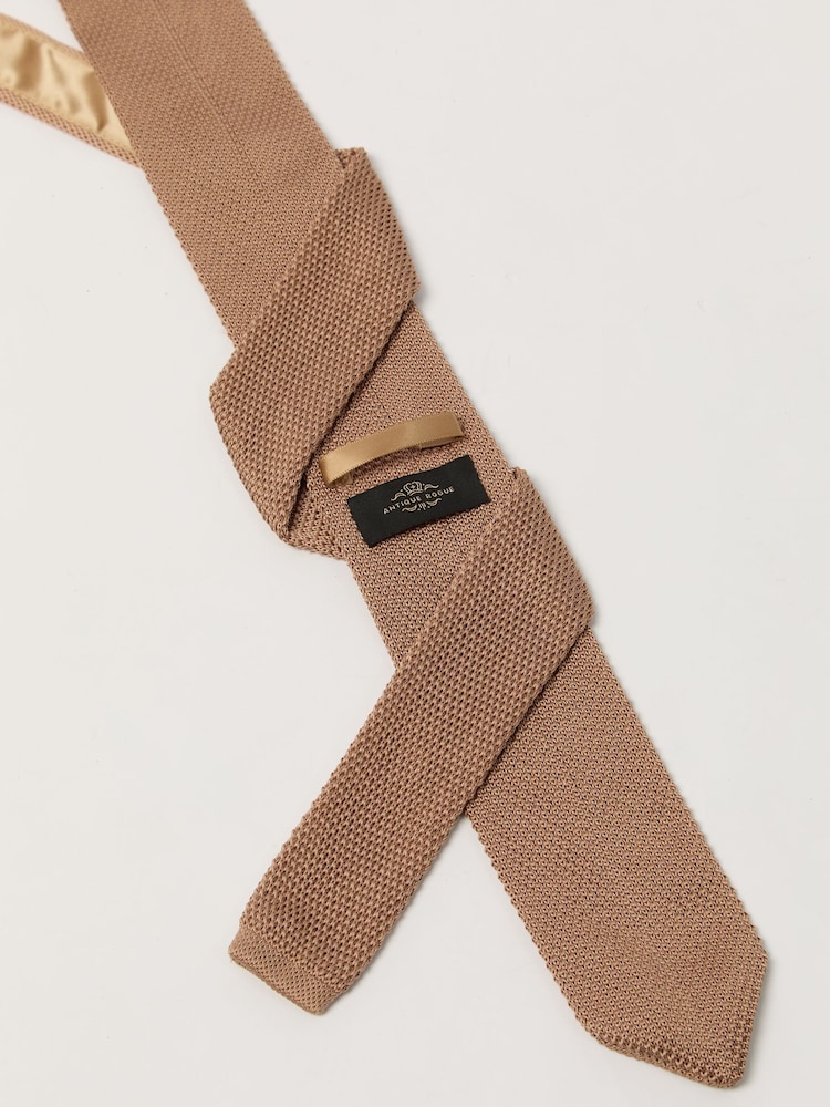 Antique Rogue Brown Knitted Tie - Image 2 of 4