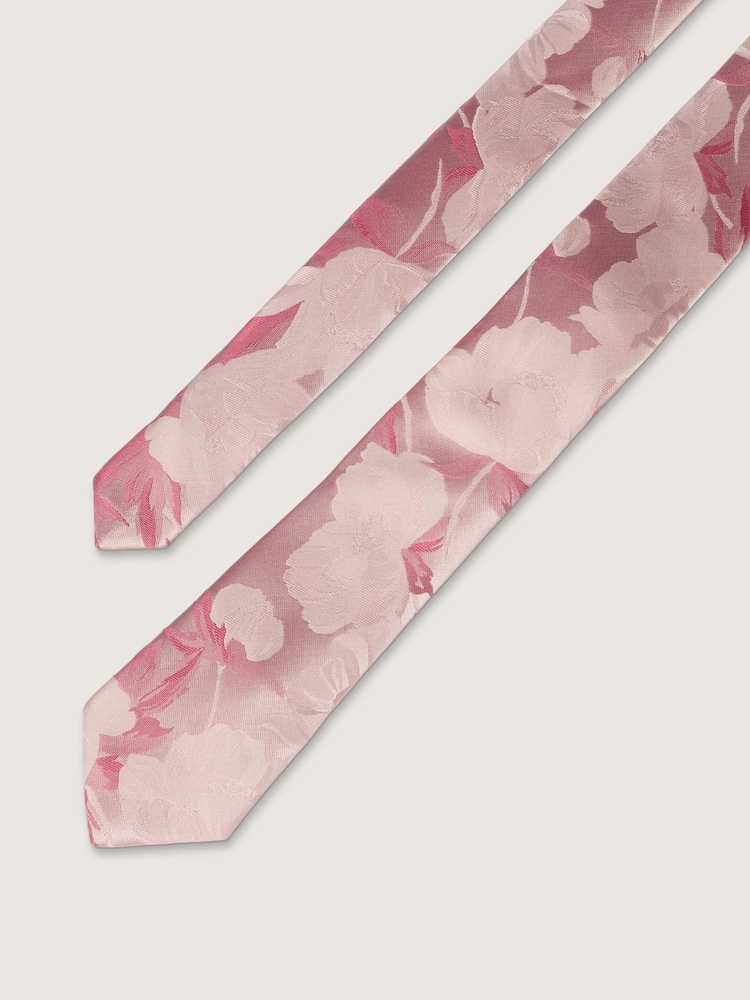 Antique Rogue Pink Summer Floral Tie - Image 4 of 4