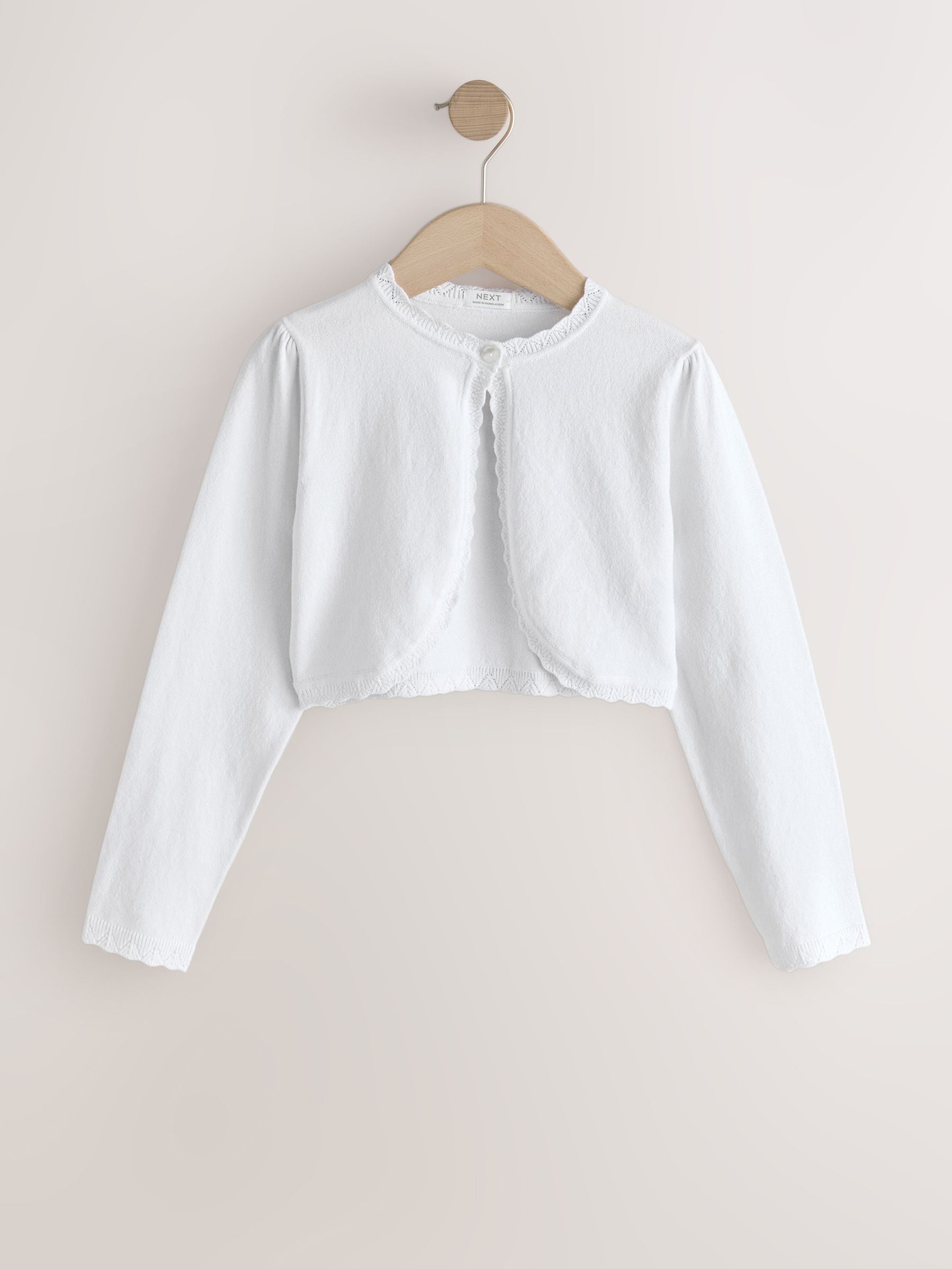 Buy White Occasion Bridesmaid Knitted Cardigan Shrug (3mths-16yrs
