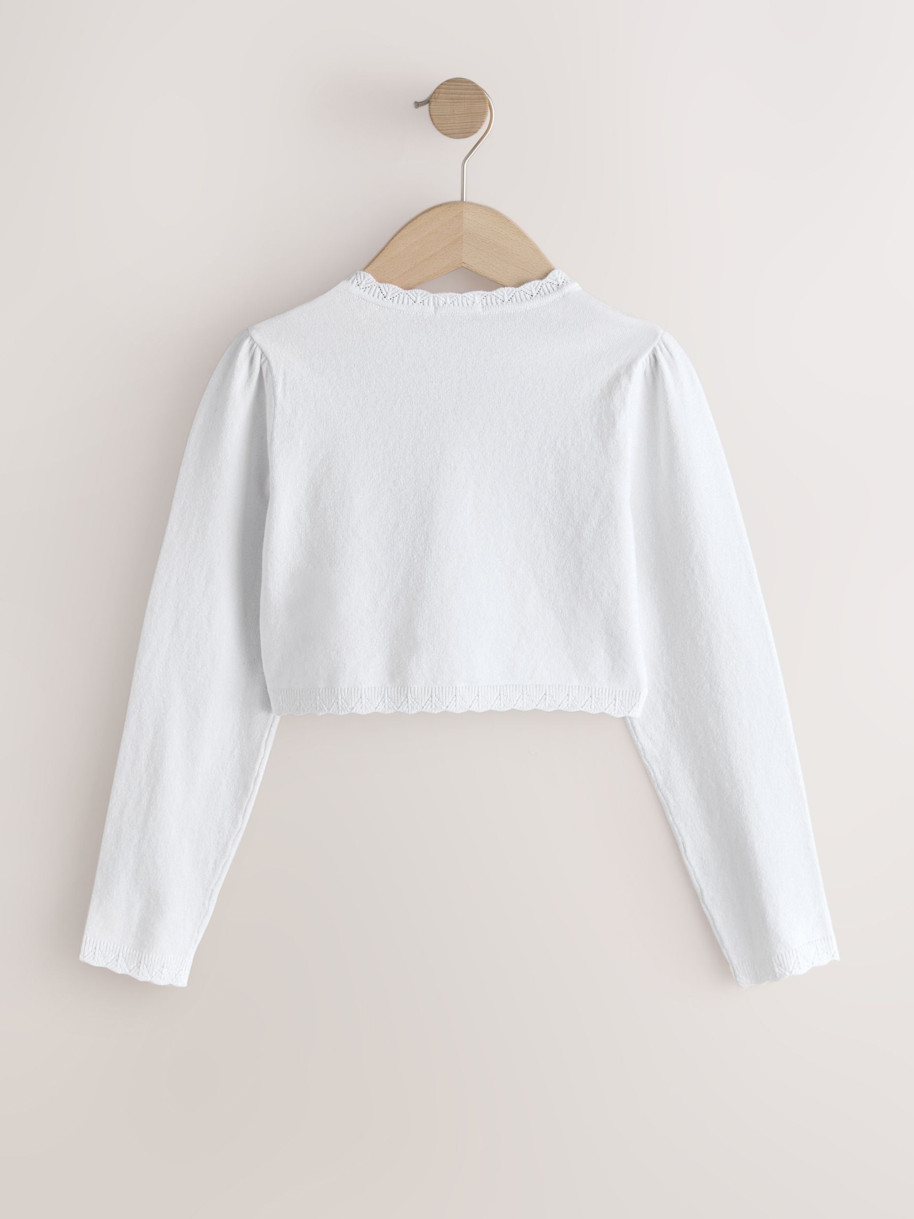 Buy White Occasion Bridesmaid Knitted Cardigan Shrug (3mths-16yrs
