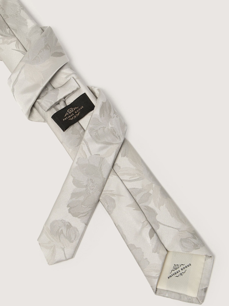 Antique Rogue Silver Summer Floral Tie - Image 2 of 4